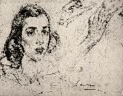 Nikolay Fechin Study of female-s head with hand oil